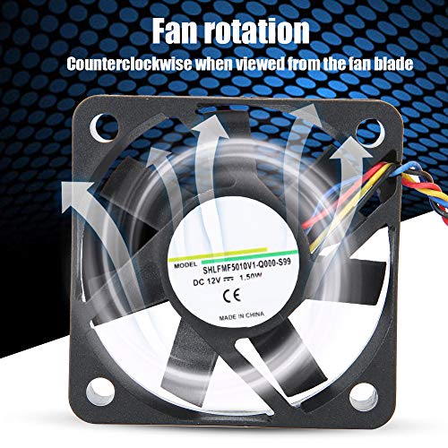 Ventilador de enfriamiento de 5CM 12V 1.50W, sistema de enfriamiento silencioso a través de moldeo por inyección de un disparo Ventilador de disipador de calor de 4 pines, enfriador de CPU para 3800 R