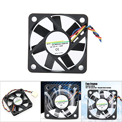 Ventilador de enfriamiento de 5CM 12V 1.50W, sistema de enfriamiento silencioso a través de moldeo por inyección de un disparo Ventilador de disipador de calor de 4 pines, enfriador de CPU para 3800 R