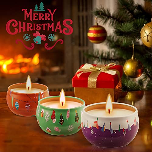 VIPNAJI Velas Perfumadas Juego de 8 piezas ,Navidad Velas Aromaticas Regalos,Vela Aromática Regalo de Velas de Aromaterapia Cera de Soja Natural Vela de Viaje Adecuado, Yoga Baño Dormitorio, Navidad