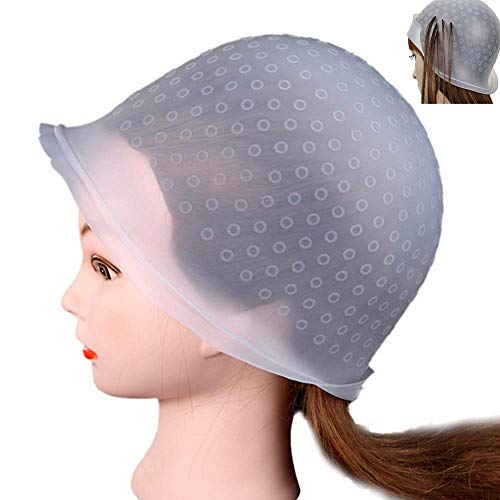 Voarge Gorro de Silicona para Hacer Mechas, De Silicona PeluqueríA Reutilizable Cabello Gorro TeñIr Gorro De Silicona Gorro De Silicona Colorear Con Gancho Para El Cabello