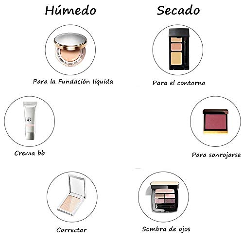 Voarge Juego de 5 esponjas de maquillaje con 2 soportes para esponja de maquillaje, para base líquida y cosmética en polvo.