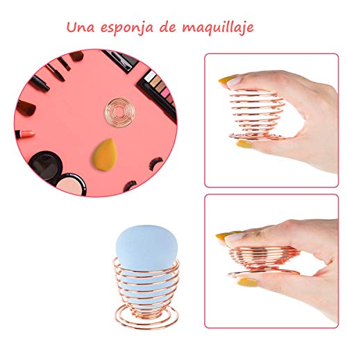 Voarge Juego de 5 esponjas de maquillaje con 2 soportes para esponja de maquillaje, para base líquida y cosmética en polvo.