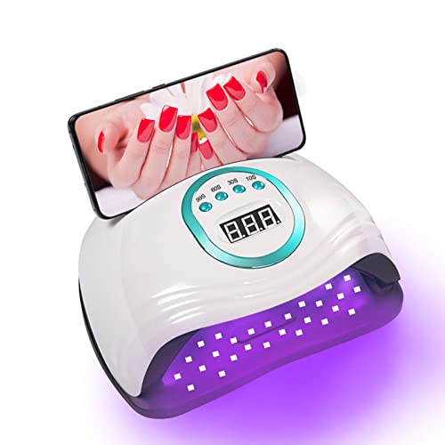 Vofikoli Lámpara de uñas UV LED inteligente de 3 V, luz de curado de uñas secadora con sensor automático de cuentas de 40 lámparas, soporte portátil para teléfono profesional para terapia de luz de