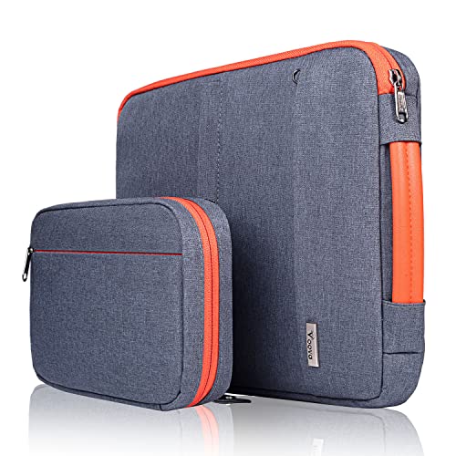 Voova 13-13.3 14 Pulgadas Funda Portátil, Bolsillo de Accesorios para Funda Ordenador Portátil, Compatible con Macbook Pro 13 Touch Bar/M1, MacBook Air 13 2020 M1, 13.5" Surface Book 3/2, Gris Oscuro