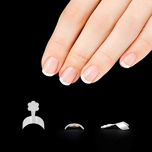 Wenxiaw 500 Piezas Uñas Postizas Francesas Blancas Puntas Profesionales de Uñas Francesas Tips Uñas Francesa para Manicure Salon Manicure Decoration DIY Tools, 10 Tamaños (Blanco)