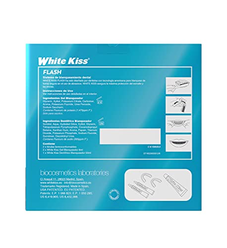 White Kiss Flash:Kit de Blanqueamiento dental con férulas y gel
