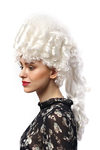 WIG ME UP- 91029-ZA62 Peluca señoras Carnaval históricamente nobleza barroca Blanco Peinado Pompadour Colmena Torre de Reina María Antonieta de 50 cm