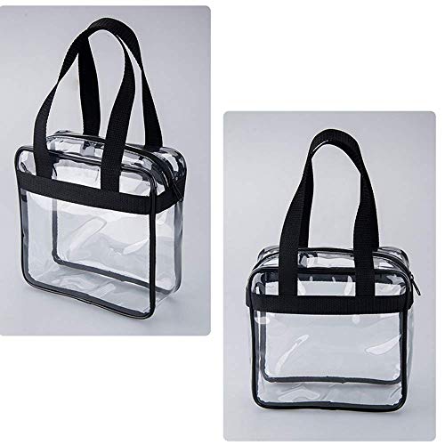 Wohlstand Bolsa Transparente Bolsa Viaje Accesorios con Bolsillos con Cremallera Bolsa Multiusos Color Transparente/Negra