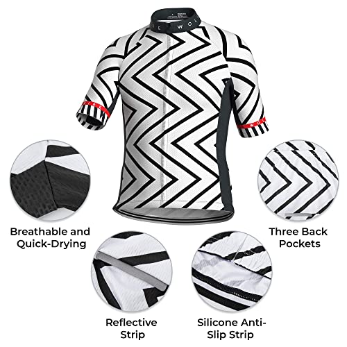 WOLFIRE WF Ropa Ciclismo Hombre, Traje Ciclismo Hombre, con 12D Gel Pad Bib Acolchado, Maillot Ciclismo Hombre Verano, Equipacion Ciclismo Hombre, Mallot y Culot MTB, Culotte Ciclismo Hombre