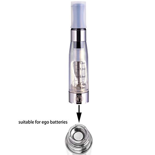 Wolfteeth 5 x Electrónico Shisha Pipe CE4 Clearomizer 510 Ego Hilo Thread E Cigarrillo Vapor Atomizador Reemplazo 108001(blanco transparente/No contienen nicotina ni tabaco)