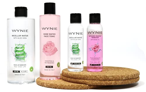 WYNIE Desmaquillante Bifásico Ojos y Labios Maquillaje Waterproof 100% Vegano, Limpiador Facial con Aceite de Rosas para Todo Tipo de Pieles, Piel Sensible - 100 ml