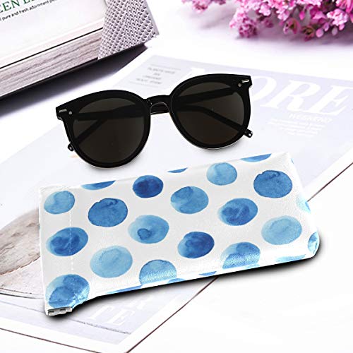 XiangHeFu Portátil Gafas de sol multiusos Estuche para titular Bolsa de anteojos Gafas de escuela Bolsa Resumen Blueberry Polka Dots