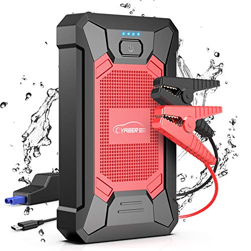 YABER Arrancador de Coches 12000mAh, 800A Arrancador de Baterias de Coche (para 5.0L de Gasolina o 4.0L de Diesel) de IP66 Impermeable Emergencias-Upgrade