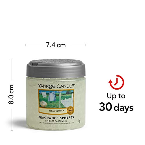 YANKEE CANDLE - Fragrance Spheres Ambientador, Dura hasta 45 días, algodón Blanco