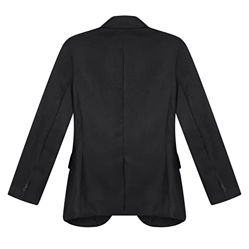 YEAHDOR Chaqueta Casual Elegante para Hombre Slim Fit Blazer de Hombre con Botón Chaquetas de Traje Formal Abrigos Negocios para Hombre Color Puro Negro 6XL