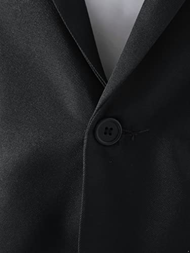 YEAHDOR Chaqueta Casual Elegante para Hombre Slim Fit Blazer de Hombre con Botón Chaquetas de Traje Formal Abrigos Negocios para Hombre Color Puro Negro 6XL