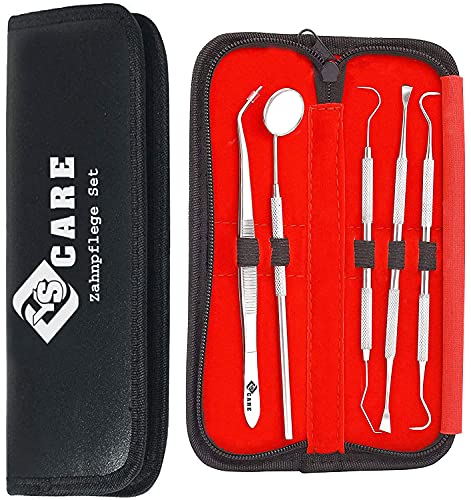 YSCARE limpieza dental kit dientes dentales que blanquea Kit de Blanqueamiento de Dientes Acero Inoxidable Blanqueamiento Dental Para Hombres, Mujeres, Niños y Mascota 5 Piezas