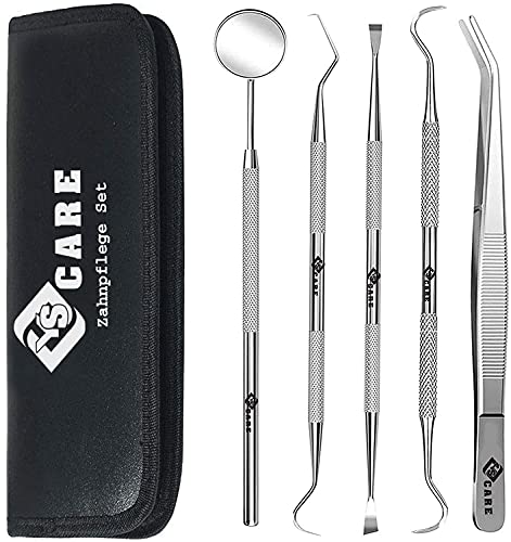 YSCARE limpieza dental kit dientes dentales que blanquea Kit de Blanqueamiento de Dientes Acero Inoxidable Blanqueamiento Dental Para Hombres, Mujeres, Niños y Mascota 5 Piezas