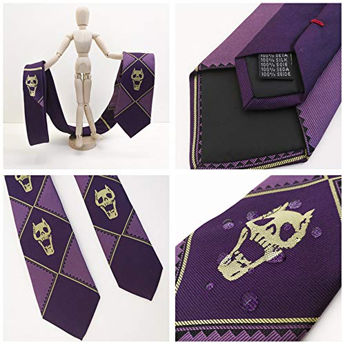 YuDanae JoJos Bizarre Adventure Kira Yoshikage - Corbata de seda para disfraz de cosplay (Púrpura)