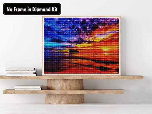 Zariocy DIY 5D Diamantes Pintura Kits Nube, Diamond Painting Completo Mar Puesta de Sol águila Bordado Pinturas Artes Kit De Punto De Cruz Para Decoración De La Pared Del Hogar 30 * 40cm