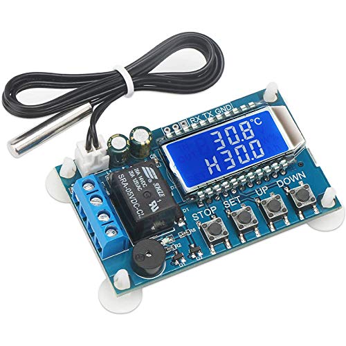 ZHITING Electronic Temperature Controller Module DC 6-30V 24V Digital Temperature Control Board  -50~110℃ control Switch Module with Waterproof Sensor Probe