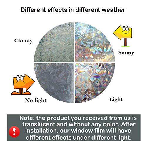 Zindoo Vinilos Ventanas Cristal Vinilo de Privacidad Pegatinas Ventana Vinilos Cristales Adhesive Vinilos Traslucido para Cristal Laminas para Ventanas Privacidad 90x200CM