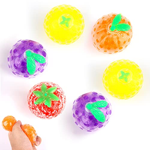 ZoneYan 6 Piezas Fidget Toys Stress Ball, Stress Ball Frutas, Pelota Antiestres, Fidget Toy Globbles, Bolas Antiestres Frutas, Estilos Aleatorios de Frutas Bonitas, Ideas para Regalar